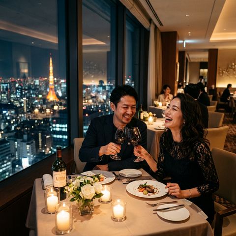 Couple enjoying dinner